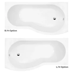 Cruze Bathroom Cruze B Shaped Shower Bath - 1700mm With Screen & Panel -Shower Baths Discount b1700cs n d1