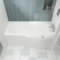 Cruze Bathroom Cruze Shower Bath - 1700mm B Shaped With Acrylic Panel
