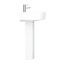 Victorian Plumbing Bianco Round Basin 1TH With Full Pedestal -Shower Baths Discount b420bp d4