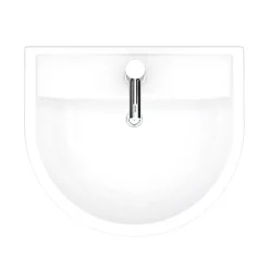 Victorian Plumbing Bianco Round Basin 1TH With Full Pedestal -Shower Baths Discount b420bp d5