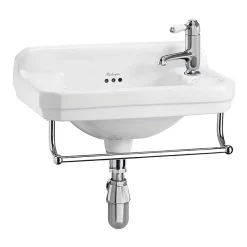 Urlington Bathroom Burlington 51cm Cloakroom Basin With Towel Rail - 1 Tap Hole