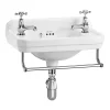 Urlington Bathroom Burlington 51cm Cloakroom Basin With Towel Rail - 2 Tap Hole 2 Urlington Bathroom Burlington 51cm Cloakroom Basin With Towel Rail - 2 Tap Hole -Shower Baths Discount b8t6chr d1