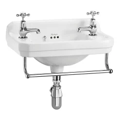 Urlington Bathroom Burlington 51cm Cloakroom Basin With Towel Rail - 2 Tap Hole