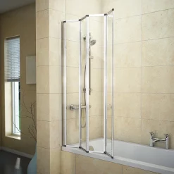 Victorian Plumbing Banbury Round Single Ended Bath With Bi-Fold Screen -Shower Baths Discount banburybathbifoldscreen d3