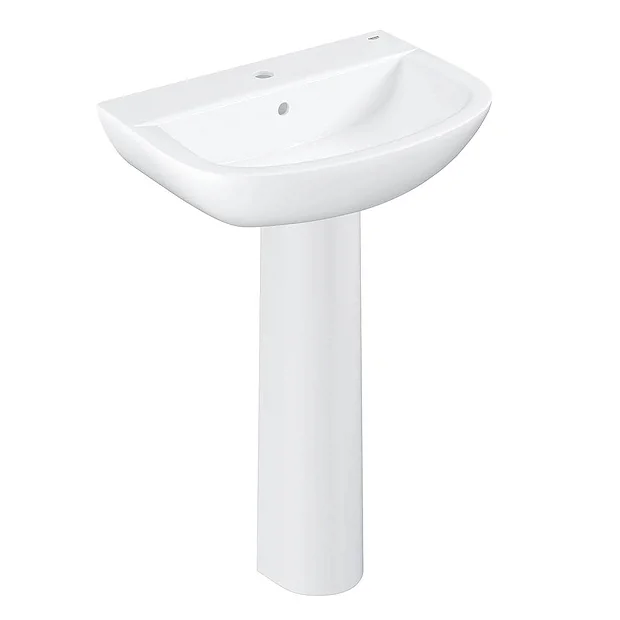 Grohe Bau 550mm 1TH Basin + Full Pedestal 4 Grohe Bau 550mm 1TH Basin + Full Pedestal - Image 2