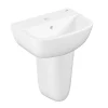Grohe Bau 450mm 1TH Basin + Half Pedestal -Shower Baths Discount bauhp450 l