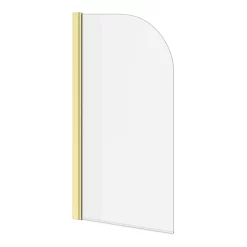 Arezzo Shower Bath (1700mm J Shaped With Brushed Brass Screen + Curved Panel) -Shower Baths Discount bbjssbnd2