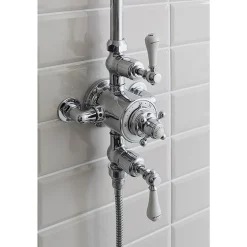Crosswater - Belgravia Thermostatic Shower Valve With Fixed Head, Slider Rail & Handset 10 Crosswater - Belgravia Thermostatic Shower Valve With Fixed Head, Slider Rail & Handset -Shower Baths Discount bel bracket d3nn