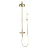 Crosswater Belgravia Unlacquered Brass Thermostatic Shower Valve With 8" Fixed Head & Handset
