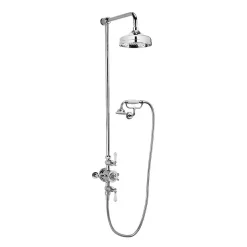 Crosswater - Belgravia Thermostatic Shower Valve With Fixed Head, Handset & Wall Cradle -Shower Baths Discount bel cradle l