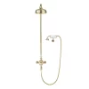 Crosswater Belgravia Unlacquered Brass Thermostatic Shower Valve With 8" Fixed Head, Handset & Wall Cradle -Shower Baths Discount bel cradleq l