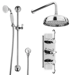 Victorian Plumbing Belmont Traditional Shower Package - Concealed Valve With Fixed Head & Slider Kit -Shower Baths Discount belmonttraditionalshowerpackageconcealedvalvewithfixedheadandsliderkitnd1