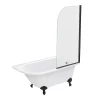 Victorian Plumbing Appleby 1550 Roll Top Shower Bath With Matt Black Screen + Leg Set -Shower Baths Discount bka15bs nd4