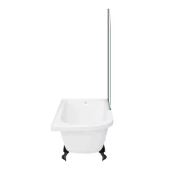 Victorian Plumbing Appleby 1700 Roll Top Shower Bath With Matt Black Screen + Leg Set