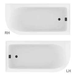 Victorian Plumbing Appleby 1550 Roll Top Shower Bath With Matt Black Screen + Leg Set -Shower Baths Discount bkarh15bs d1