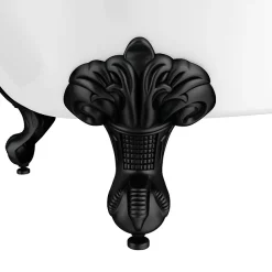 Victorian Plumbing Appleby 1550 Roll Top Shower Bath With Matt Black Screen + Leg Set -Shower Baths Discount bkarh15bs d2