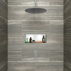 Victorian Plumbing Bosa Twin Concealed Thermostatic Valve + 400mm Rainfall Shower Head -Shower Baths Discount bospk2 n d1