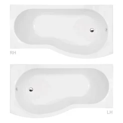 Cruze Bathroom Cruze Curved Shower Bath (1500mm With Screen + Acrylic Panel) -Shower Baths Discount bsh15 d1