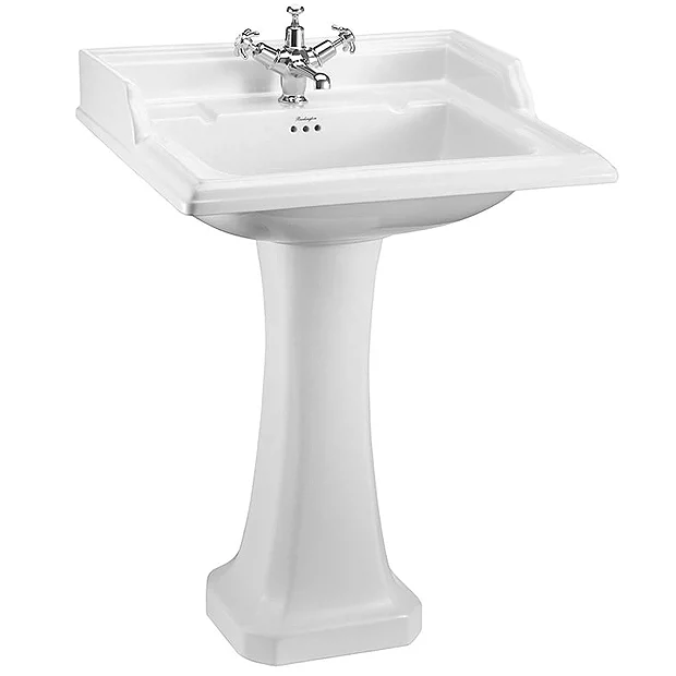Urlington Bathroom Burlington Classic Square 65cm Basin & Pedestal 4 Urlington Bathroom Burlington Classic Square 65cm Basin & Pedestal - Image 2