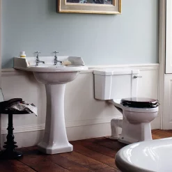 Urlington Bathroom Burlington Classic Round 65cm Basin With Pedestal - Various Tap Hole Options