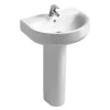 Ideal Standard Connect Arc 1TH Basin + Pedestal 1 Ideal Standard Connect Arc 1TH Basin + Pedestal -Shower Baths Discount ca501thf l