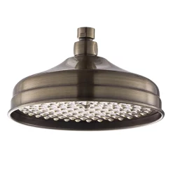 Chatsworth 1928 Antique Brass Exposed Valve Incl. Rigid Riser Kit, Diverter, 8" Rose + Handset