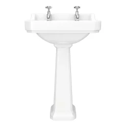 Nuie Carlton 1 Tap Hole Traditional Basin + Pedestal -Shower Baths Discount carl1thbas d1