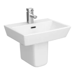 Victorian Plumbing Cubo Basin + Semi Pedestal (520mm Wide - 1 Tap Hole) -Shower Baths Discount cbspdetail01