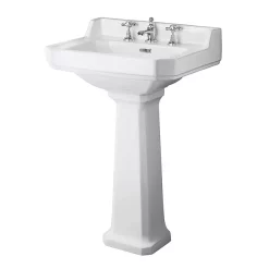Old London Richmond 600mm Traditional 3TH Basin & Full Pedestal