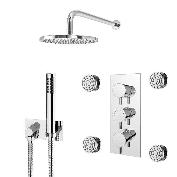 Cruze Bathroom Cruze Shower Pack (inc. 200mm Wall Mounted Head, 4 Body Jets, Outlet Elbow + Handset) 4 Cruze Bathroom Cruze Shower Pack (inc. 200mm Wall Mounted Head, 4 Body Jets, Outlet Elbow + Handset) - Image 2