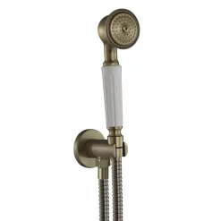 Chatsworth 1928 Antique Brass Traditional Shower With Concealed Valve, 8" Head + Handset -Shower Baths Discount ch63vabpk1d4