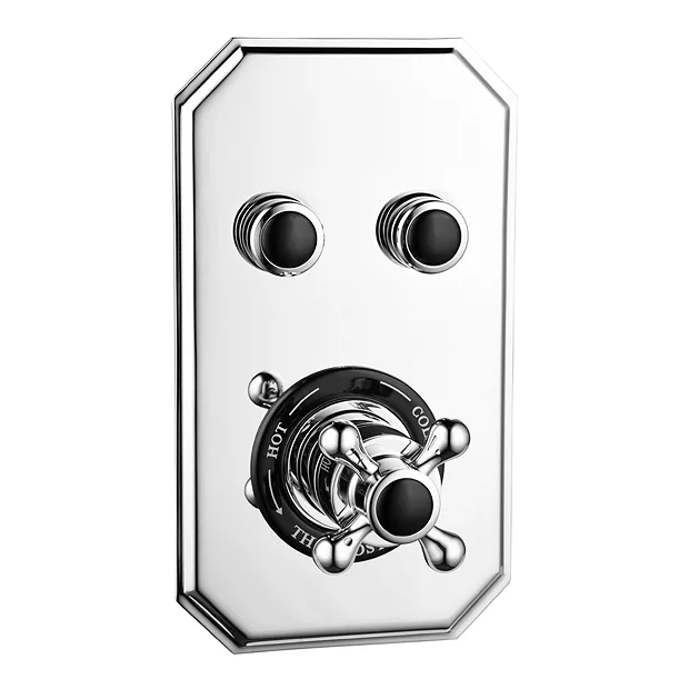 Chatsworth 1928 Black Traditional Push-Button Shower Valve Pack With Handset + Rainfall Shower Head 6 Chatsworth 1928 Black Traditional Push-Button Shower Valve Pack With Handset + Rainfall Shower Head - Image 4