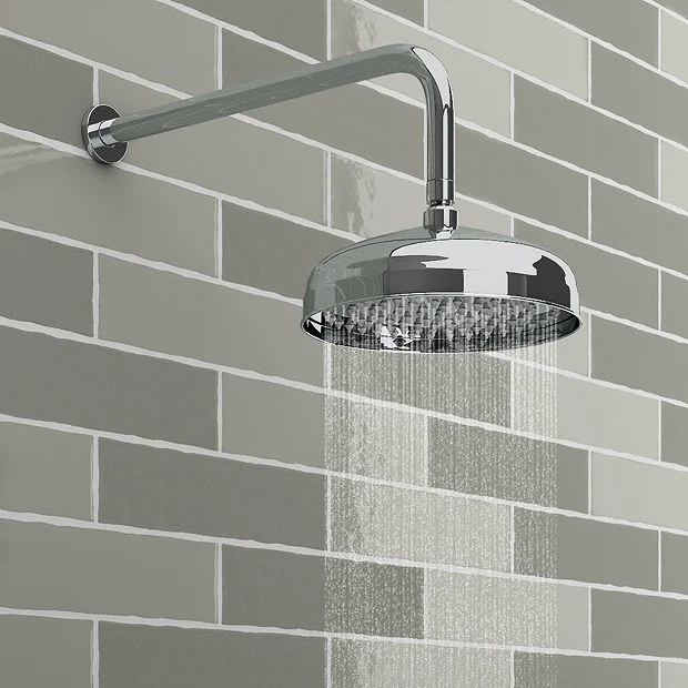 Chatsworth 1928 Black Traditional Push-Button Shower System With Large Handset + 8" Rainfall Shower Head 3 Chatsworth 1928 Black Traditional Push-Button Shower System With Large Handset + 8" Rainfall Shower Head