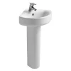 Ideal Standard Connect Arc 45cm 1TH Corner Handrinse Basin + Pedestal -Shower Baths Discount conacrn1th l