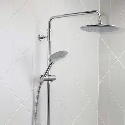 Bristan Carre Exposed Fixed Head Bar Shower With Diverter + Kit -Shower Baths Discount crshxdivffc detail2