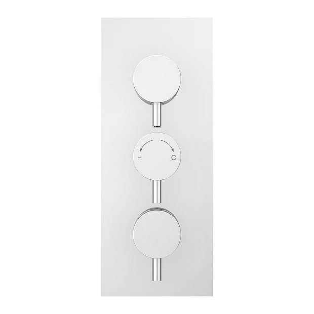 Cruze Bathroom Cruze Round Triple Thermostatic Valve With Round Shower Head + Handset 3 Cruze Bathroom Cruze Round Triple Thermostatic Valve With Round Shower Head + Handset