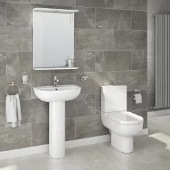 Cruze Bathroom Cruze Basin With Full Pedestal (550mm Wide - 1 Tap Hole)