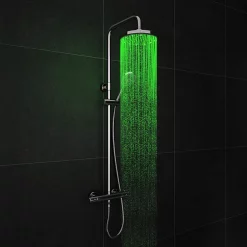 Cruze Bathroom Cruze Modern LED Thermostatic Shower - Chrome -Shower Baths Discount cruzemodernledthermostaticshowerchromed2