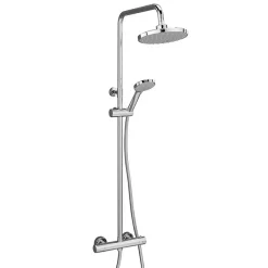 Cruze Bathroom Cruze Modern LED Thermostatic Shower - Chrome -Shower Baths Discount cruzemodernledthermostaticshowerchromed3