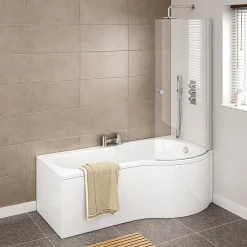 Cruze Bathroom Cruze P Shaped Shower Bath - 1700mm Inc. Screen With Knob + Panel 8 Cruze Bathroom Cruze P Shaped Shower Bath - 1700mm Inc. Screen With Knob + Panel -Shower Baths Discount cruzepshapedshowerbath1700mmincscreenwithknobpaneld1