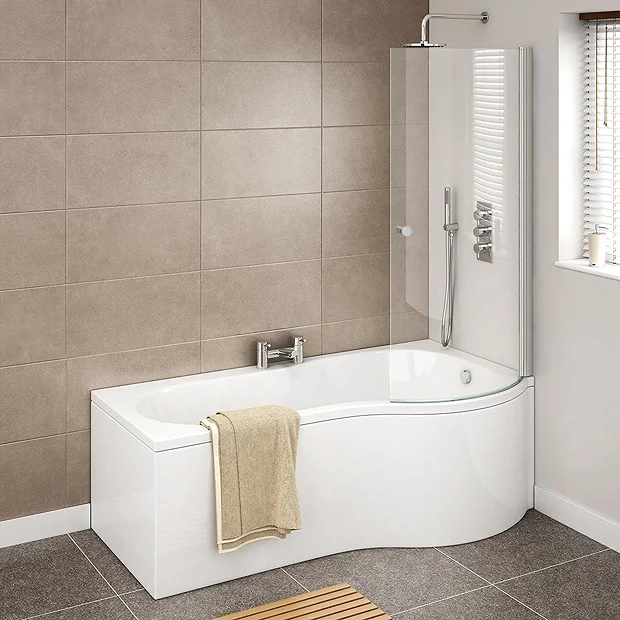 Cruze Bathroom Cruze P Shaped Shower Bath - 1700mm Inc. Screen With Knob + Panel 5 Cruze Bathroom Cruze P Shaped Shower Bath - 1700mm Inc. Screen With Knob + Panel - Image 3