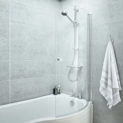 Cruze Bathroom Cruze P Shaped Shower Bath - 1700mm Inc. Screen With Knob + Panel 9 Cruze Bathroom Cruze P Shaped Shower Bath - 1700mm Inc. Screen With Knob + Panel -Shower Baths Discount cruzepshapedshowerbath1700mmincscreenwithknobpaneld2