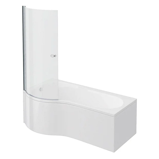 Cruze Bathroom Cruze P Shaped Shower Bath - 1700mm Inc. Screen With Knob + Panel 4 Cruze Bathroom Cruze P Shaped Shower Bath - 1700mm Inc. Screen With Knob + Panel - Image 2