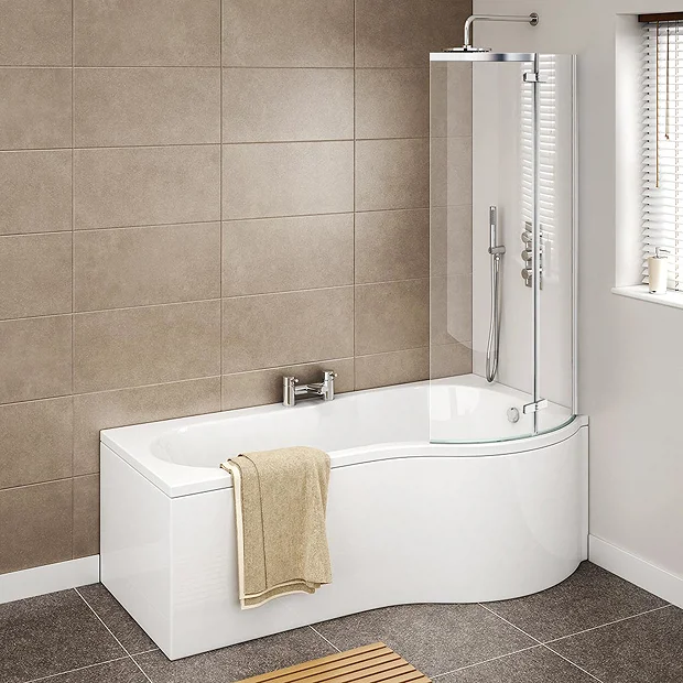 Cruze Bathroom Cruze P Shaped Shower Bath - 1700mm With Hinged Screen & Panel 5 Cruze Bathroom Cruze P Shaped Shower Bath - 1700mm With Hinged Screen & Panel - Image 3