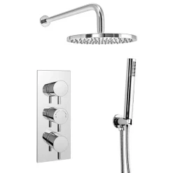 Cruze Bathroom Cruze Round Triple Thermostatic Valve With Round Shower Head + Handset 10 Cruze Bathroom Cruze Round Triple Thermostatic Valve With Round Shower Head + Handset -Shower Baths Discount cruzeroundtriplethermostaticvalvewithroundshowerheadhandsetdetail1