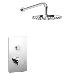 Cruze Bathroom Cruze Round Concealed Push-Button Valve + Rainfall Shower Head