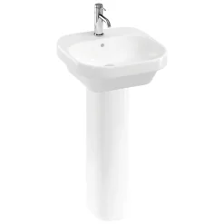 Britton Bathrooms Curve2 450mm 1TH Basin With Full Pedestal
