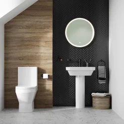 Britton Bathrooms Curve2 550mm 1TH Basin With Full Pedestal 7 Britton Bathrooms Curve2 550mm 1TH Basin With Full Pedestal -Shower Baths Discount cu50fped d1