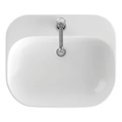 Britton Bathrooms Curve2 550mm 1TH Basin With Full Pedestal