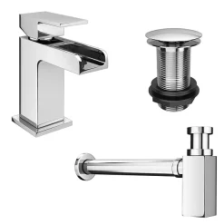 Victorian Plumbing Cubetto Wall Hung Basin With Tap Package - 1 Tap Hole 9 Victorian Plumbing Cubetto Wall Hung Basin With Tap Package - 1 Tap Hole -Shower Baths Discount cubwhpk n d1